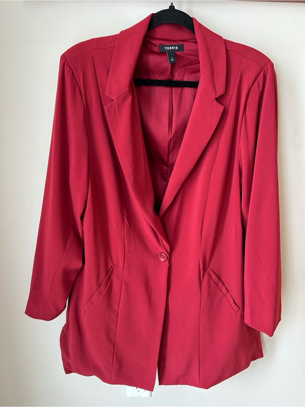 Torrid Red Blazer 2X 18/20 • One Button • Business Casual • Workwear • Academia